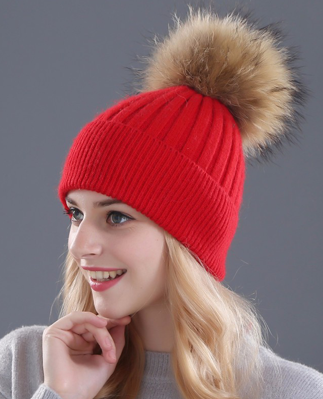 Rhinestone Natural Fur Beanie Rhinestone Natural Fur Beanie