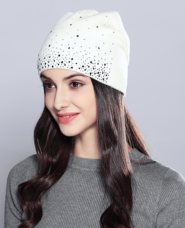 Rhinestones Double Layer Beanie Rhinestones Double Layer Beanie