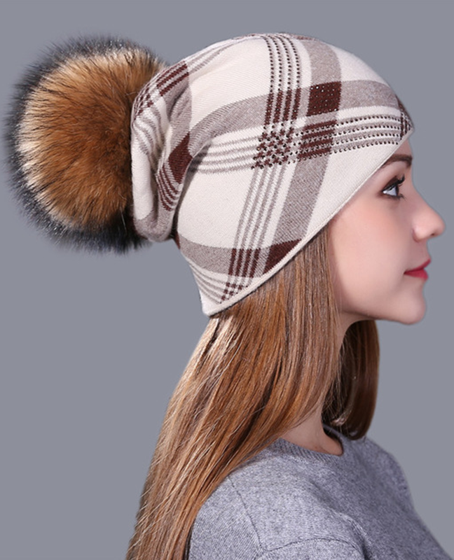 Plaid Knitted Winter Beanie Plaid Knitted Winter Beanie