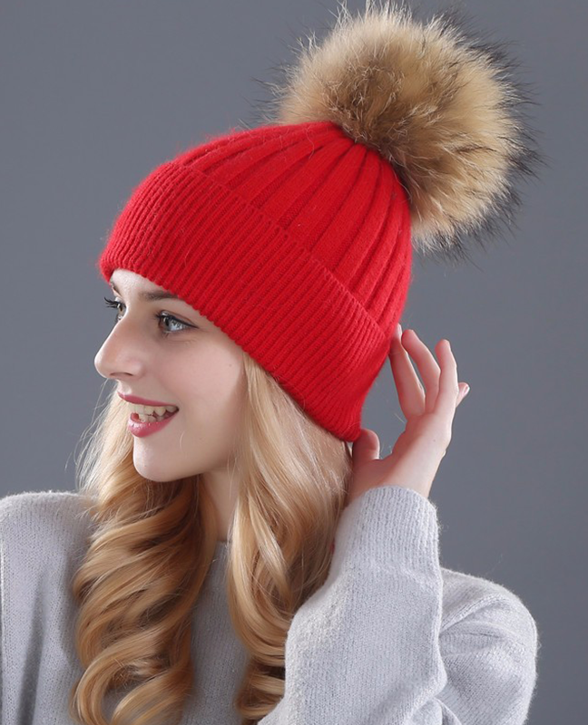 Rhinestone Natural Fur Beanie Rhinestone Natural Fur Beanie