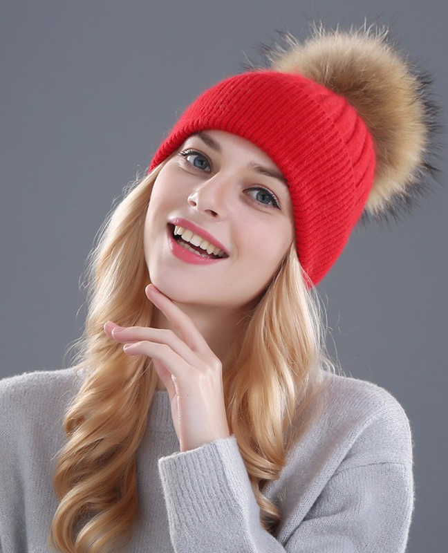 Rhinestone Natural Fur Beanie Rhinestone Natural Fur Beanie