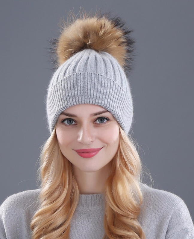 Rhinestone Natural Fur Beanie Rhinestone Natural Fur Beanie