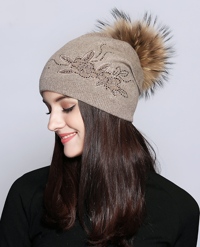 Flower Rhinestone Winter Hat Flower Rhinestone Winter Hat
