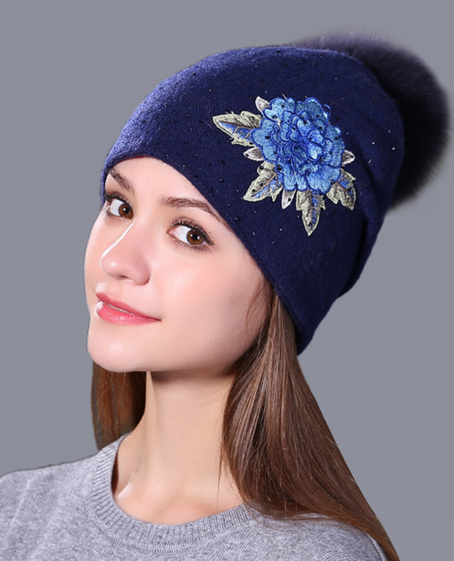 Embroidery knitted beanie hat Embroidery knitted beanie hat