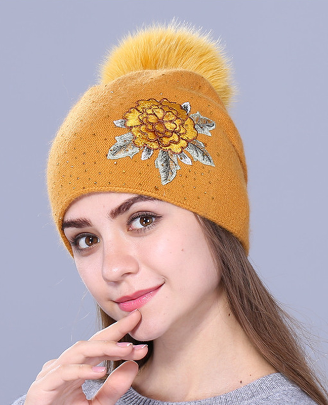 Embroidery knitted beanie hat Embroidery knitted beanie hat
