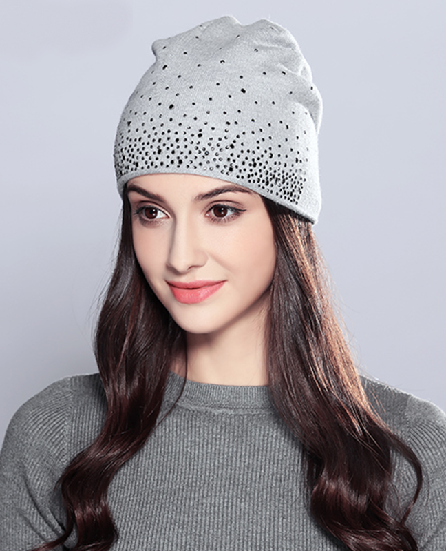 Rhinestones Double Layer Beanie Rhinestones Double Layer Beanie