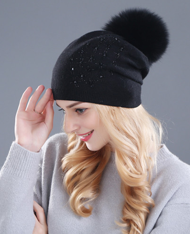 Rhinestone Mink Winter hat Rhinestone Mink Winter hat