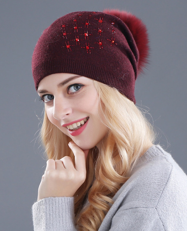 Rhinestone Mink Winter hat Rhinestone Mink Winter hat