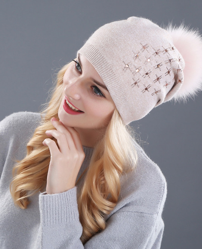 Rhinestone Mink Winter hat Rhinestone Mink Winter hat
