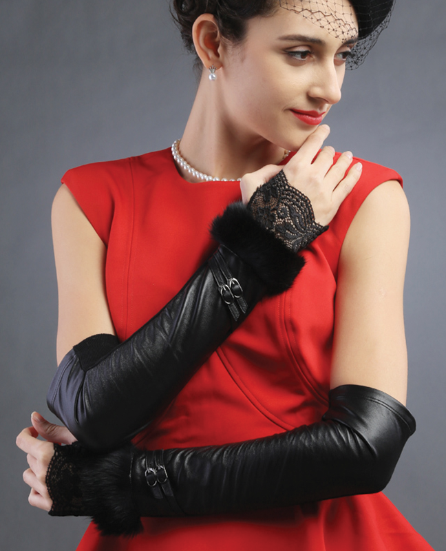 Half palm rabbit fur Glove Half palm rabbit fur Glove