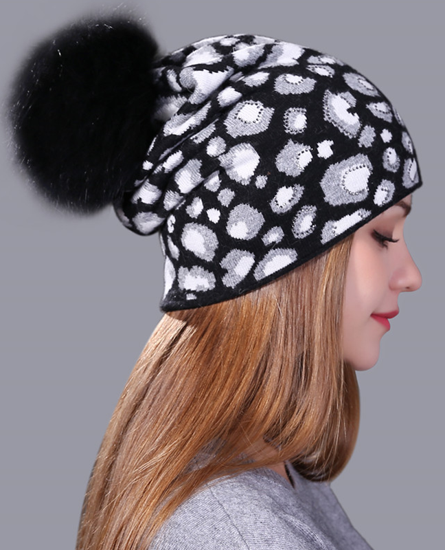 Leopard Print Knitted Winter Hat Leopard Print Knitted Winter Hat