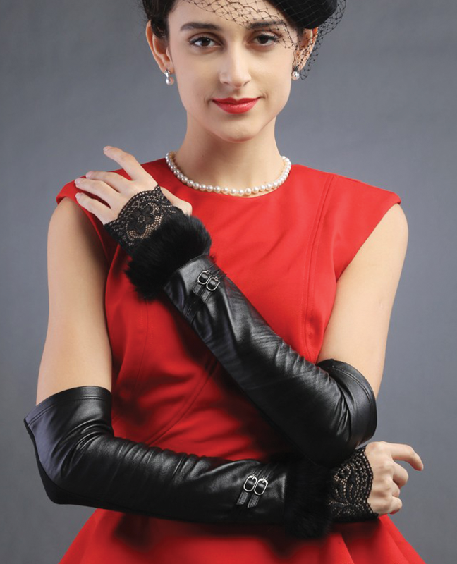 Half palm rabbit fur Glove Half palm rabbit fur Glove