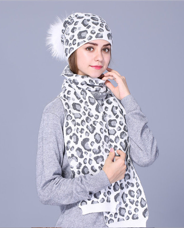 Leopard Print Knitted Winter Hat Leopard Print Knitted Winter Hat