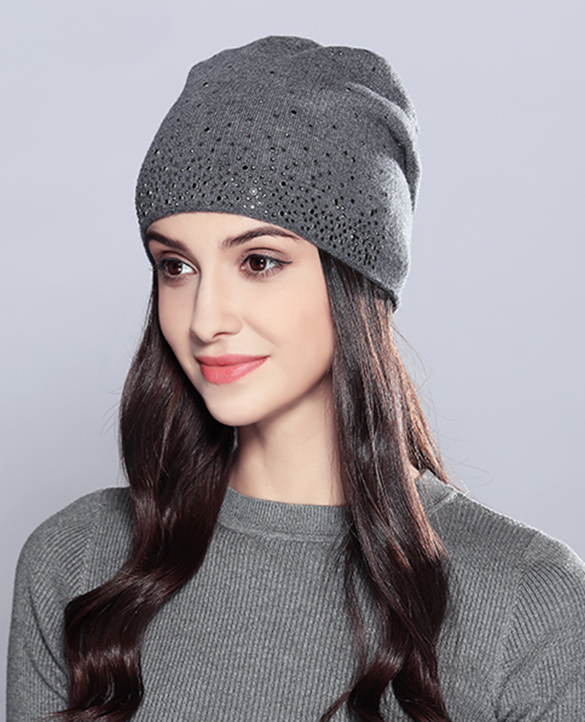 Rhinestones Double Layer Beanie Rhinestones Double Layer Beanie