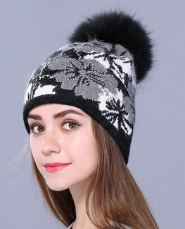 Jacquard wool Winter cap