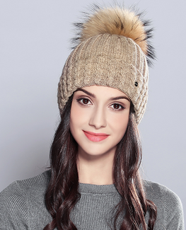 Natural Raccoon Fur Beanie