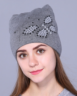 Luxury knitted Butterfly beanie