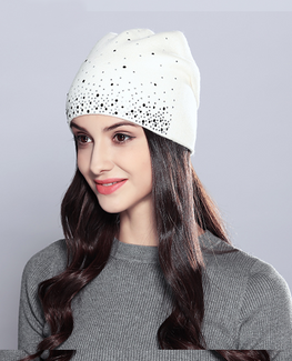 Rhinestones Double Layer Beanie