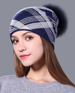 Plaid Knitted Winter Beanie