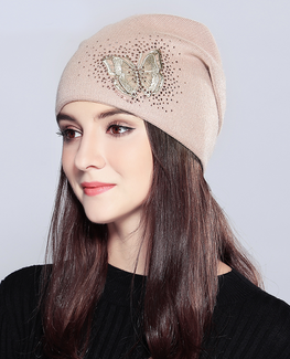 Knitted Rhinestones Beanie
