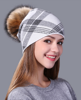 Plaid Knitted Winter Beanie