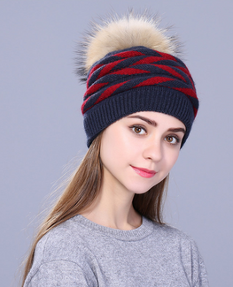 Double-deck Rabbit fur winter hat