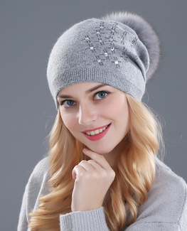 Rhinestone Mink Winter hat