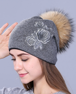 Rabbit fur wool Knitted hat