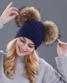 Natural fur Beanie
